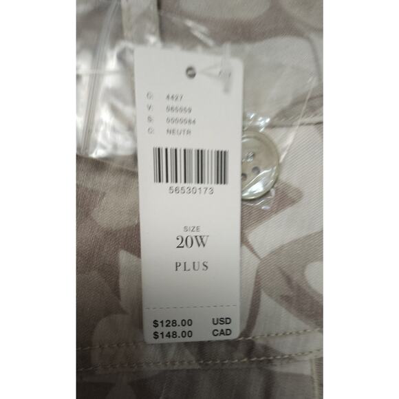 Anthropologie Pants Frannie Women Plus Linen Blend Tapered Camo Pants 20W - Picture 8 of 9